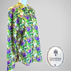 GANISH Vibrant Floral Print Button-Up Men’s Shirt Size XXL